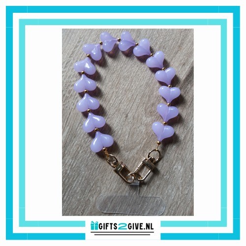 Armband hart lila