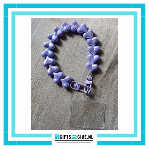 Armband hart paars