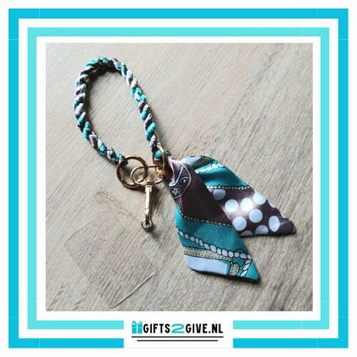 Armbandje sjaal turkoois bruin