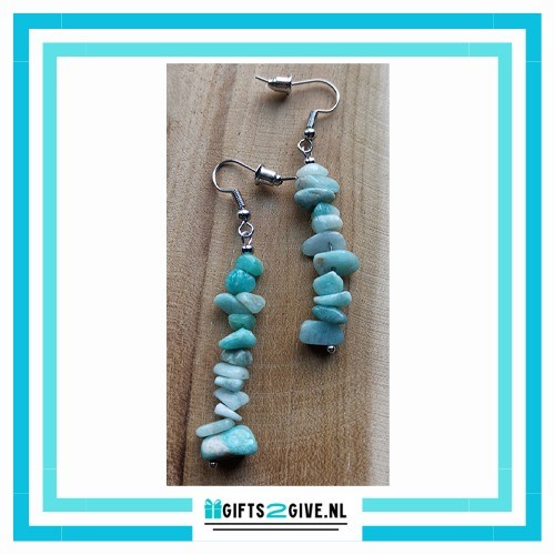 Split amazoniet oorbel