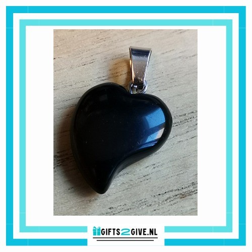 Zwarte agaat hart 1